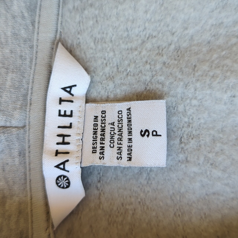 Athleta Easy Fleece 1/4 Zip Hoodie - Grey Heather S - Picture 4 of 7